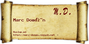 Marc Domán névjegykártya